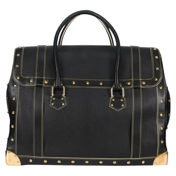 LOUIS VUITTON Suhari Extravagan Hand Bag Leather Black LV Auth KD398SM