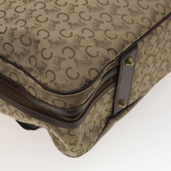 CELINE C Sulky Boston Bag Canvas Beige Gold Auth KD400