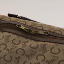 CELINE C Sulky Boston Bag Canvas Beige Gold Auth KD400-10