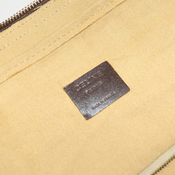 CELINE C Sulky Boston Bag Canvas Beige Gold Auth KD400