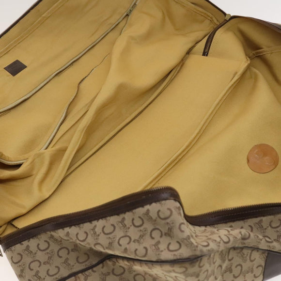 CELINE C Sulky Boston Bag Canvas Beige Gold Auth KD400