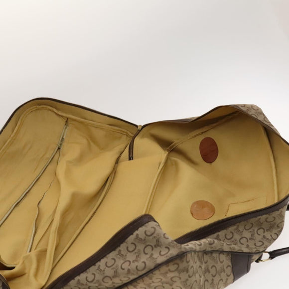 CELINE C Sulky Boston Bag Canvas Beige Gold Auth KD400