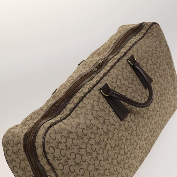 CELINE C Sulky Boston Bag Canvas Beige Gold Auth KD400