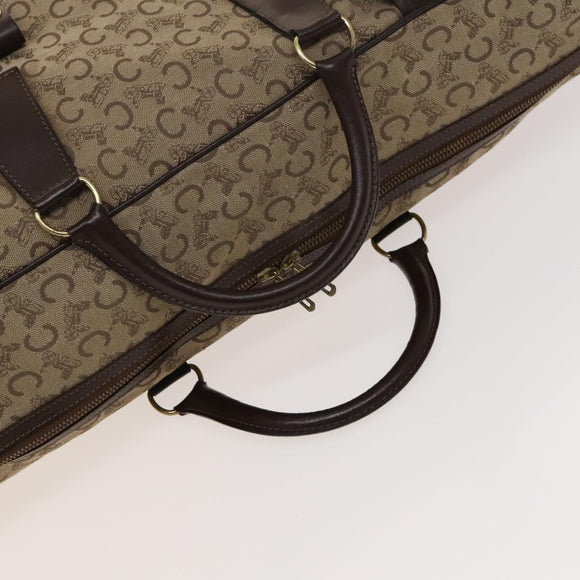 CELINE C Sulky Boston Bag Canvas Beige Gold Auth KD400