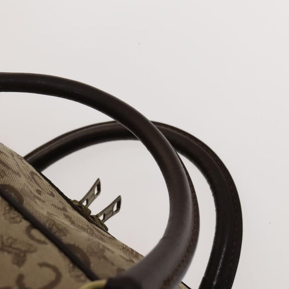 CELINE C Sulky Boston Bag Canvas Beige Gold Auth KD400