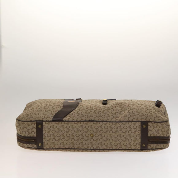 CELINE C Sulky Boston Bag Canvas Beige Gold Auth KD400