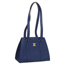 CELINE Shoulder Bag Leather Blue Gold Auth KD413-1