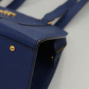 CELINE Shoulder Bag Leather Blue Gold Auth KD413-15
