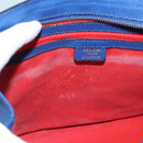 CELINE Shoulder Bag Leather Blue Gold Auth KD413-20