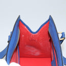 CELINE Shoulder Bag Leather Blue Gold Auth KD413-22