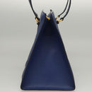 CELINE Shoulder Bag Leather Blue Gold Auth KD413-4