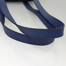 CELINE Shoulder Bag Leather Blue Gold Auth KD413-7