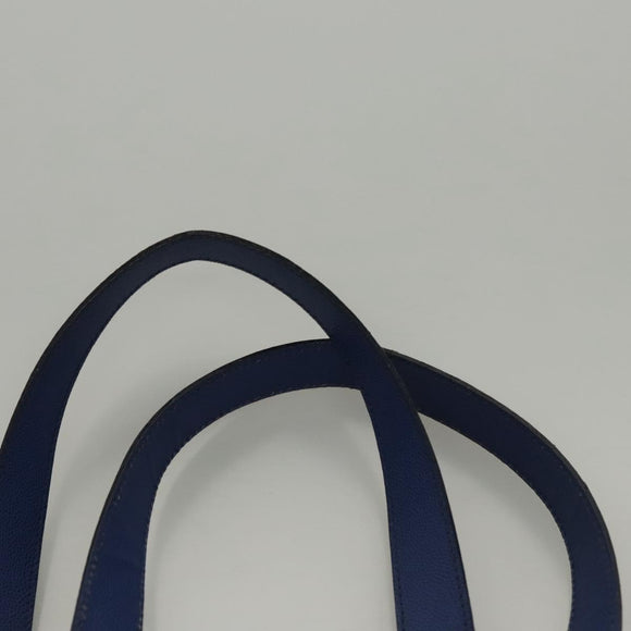 CELINE Shoulder Bag Leather Blue Gold Auth KD413