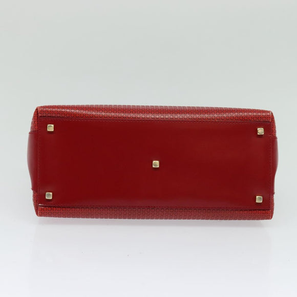 Salvatore Ferragamo Gancini Shoulder Bag Leather 2way Red Gold Auth KD414