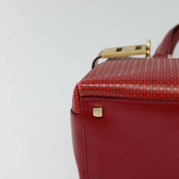 Salvatore Ferragamo Gancini Shoulder Bag Leather 2way Red Gold Auth KD414