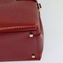 Salvatore Ferragamo Gancini Shoulder Bag Leather 2way Red Gold Auth KD414-10