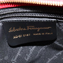 Salvatore Ferragamo Gancini Shoulder Bag Leather 2way Red Gold Auth KD414-12