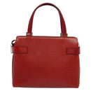 Salvatore Ferragamo Gancini Shoulder Bag Leather 2way Red Gold Auth KD414-2