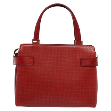 Salvatore Ferragamo Gancini Shoulder Bag Leather 2way Red Gold Auth KD414 - 0