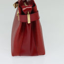 Salvatore Ferragamo Gancini Shoulder Bag Leather 2way Red Gold Auth KD414-4