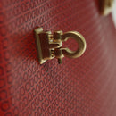 Salvatore Ferragamo Gancini Shoulder Bag Leather 2way Red Gold Auth KD414-5