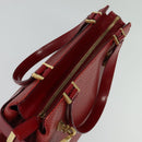 Salvatore Ferragamo Gancini Shoulder Bag Leather 2way Red Gold Auth KD414-7