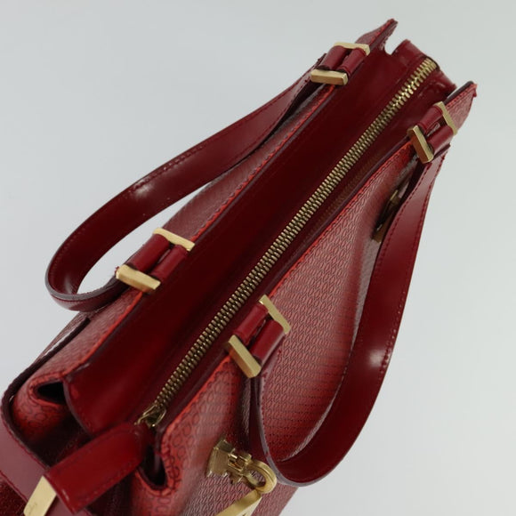 Salvatore Ferragamo Gancini Shoulder Bag Leather 2way Red Gold Auth KD414