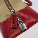 PRADA Hand Bag Canvas Beige Auth KD415-19