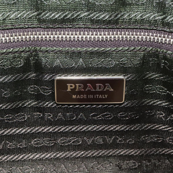 PRADA Hand Bag Canvas Beige Auth KD415