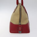PRADA Hand Bag Canvas Beige Auth KD415-3