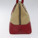 PRADA Hand Bag Canvas Beige Auth KD415-4