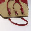PRADA Hand Bag Canvas Beige Auth KD415-6
