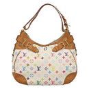 LOUIS VUITTON Monogram Multicolor Greta Hand Bag White M40195 LV Auth KD418V-13