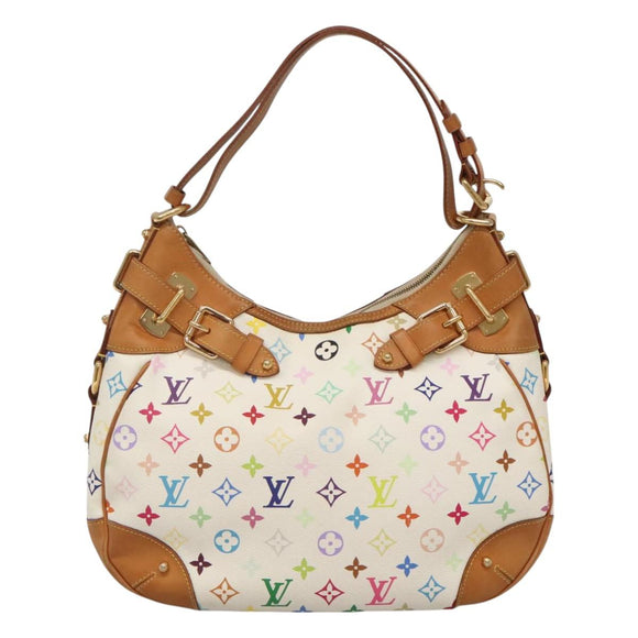 LOUIS VUITTON Monogram Multicolor Greta Hand Bag White M40195 LV Auth KD418V