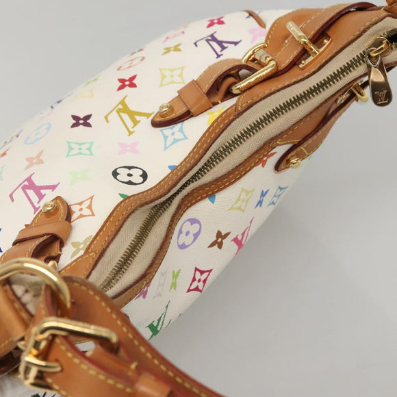 LOUIS VUITTON Monogram Multicolor Greta Hand Bag White M40195 LV Auth KD418V