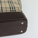 BURBERRY Nova Check Tote Bag Canvas Beige Silver Auth KD427-16