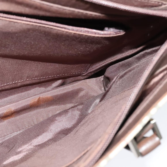 BURBERRY Nova Check Tote Bag Canvas Beige Silver Auth KD427