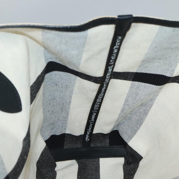 BURBERRY Tote Bag Coated Canvas White Auth KD428