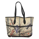 BURBERRY Tote Bag Coated Canvas White Auth KD428-2