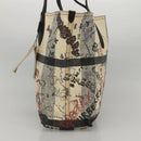 BURBERRY Tote Bag Coated Canvas White Auth KD428-4