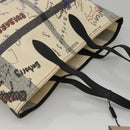 BURBERRY Tote Bag Coated Canvas White Auth KD428-6