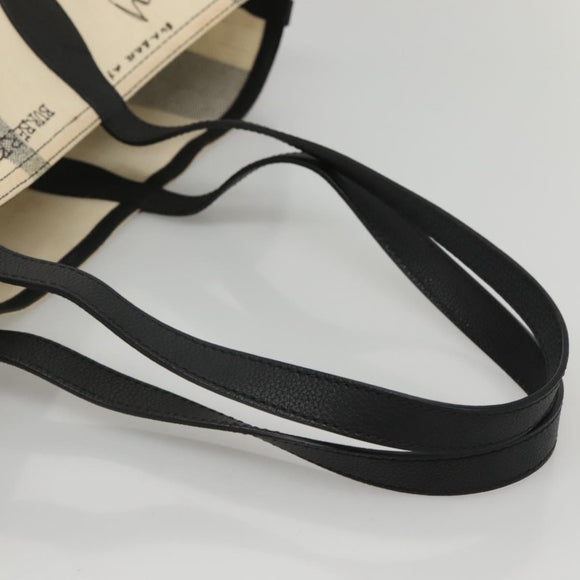 BURBERRY Tote Bag Coated Canvas White Auth KD428