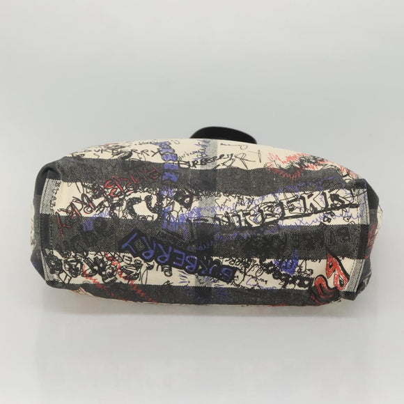 BURBERRY Tote Bag Coated Canvas White Auth KD428