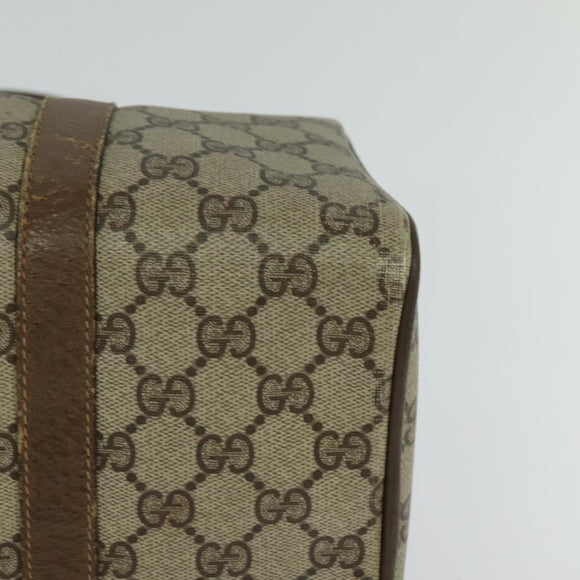 GUCCI GG Supreme Web Sherry Line Boston Bag PVC Beige Gold 40 02 007 Auth KD431