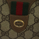 GUCCI GG Supreme Web Sherry Line Boston Bag PVC Beige Gold 40 02 007 Auth KD431-17