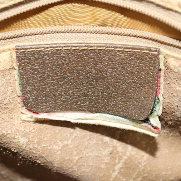 GUCCI GG Supreme Web Sherry Line Boston Bag PVC Beige Gold 40 02 007 Auth KD431