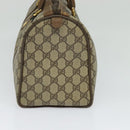 GUCCI GG Supreme Web Sherry Line Boston Bag PVC Beige Gold 40 02 007 Auth KD431-4