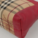 BURBERRY Nova Check Shoulder Bag PVC Pink Beige gold Auth KD447-15