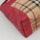 BURBERRY Nova Check Shoulder Bag PVC Pink Beige gold Auth KD447-16