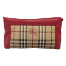 BURBERRY Nova Check Shoulder Bag PVC Pink Beige gold Auth KD447-2